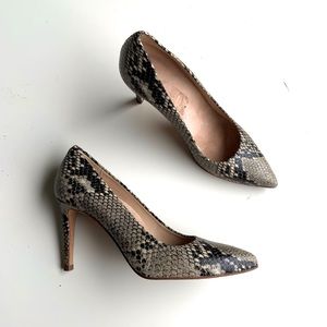 Inez Leather Snakeskin Natural Heels
